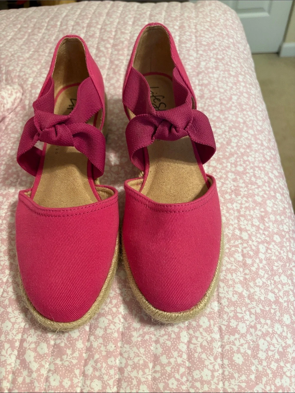 Life Stride Hot Pink Espadrille Slide